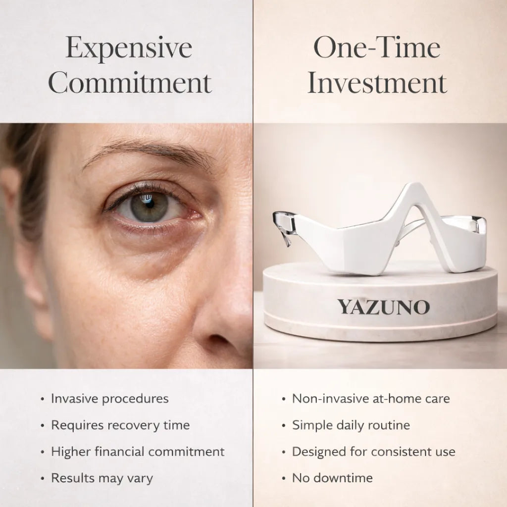 Look More Rested in Minutes with AuraLift™ — 2-in-1 Red Light + EMS Eye System